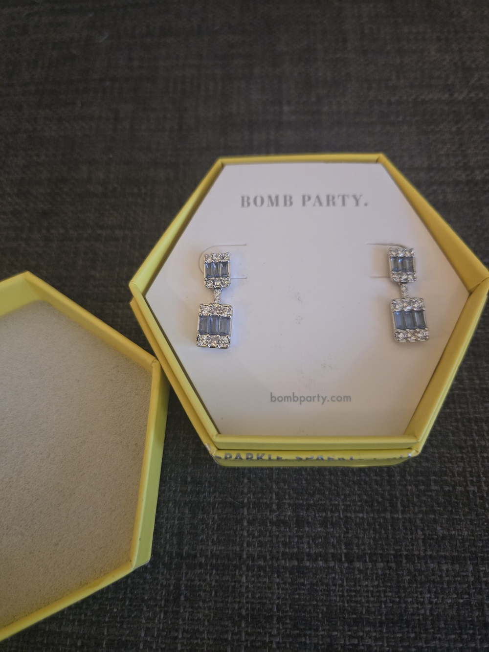 Bomb Party Life Changing Love Light Sapphire Earrings - Retail $132